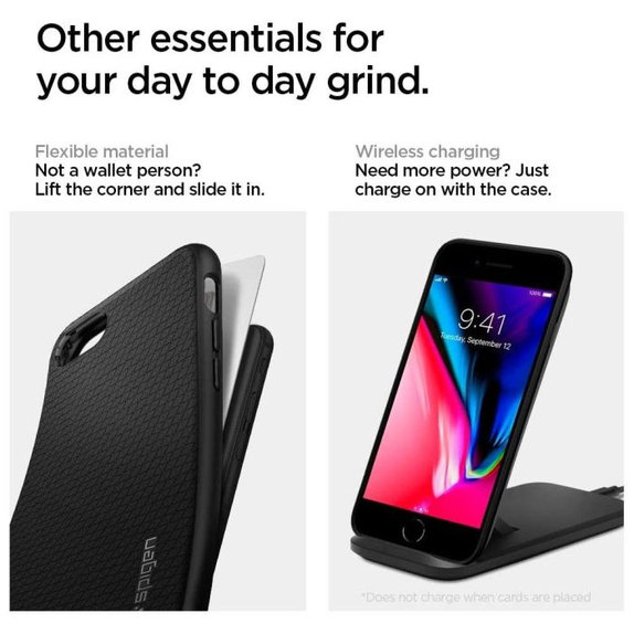 Калъф Liquid Air за iPhone 7, 8, SE 2020 & SE 2022, Черно, Black, Spigen