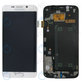 дисплей за Samsung S6 Edge G925F, Тъчскрийн и рамка, White Pearl, GH97-17162B, GH97-17317B, GH97-17334B, Genuine Service Pack