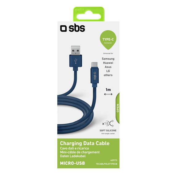 Кабел USB-C / USB, 1m, Бял, White, SBS
