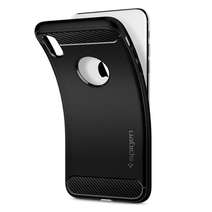 Калъф Rugged Armor за iPhone XR, Черно, Black, Spigen