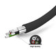 Автомобилно зарядно, 2x USB + кабел USB / USB-C, Черно, Black, SBS