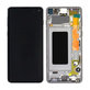 дисплей за Samsung S10 G973F, GH82-18850A, GH82-18835A, GH82-18860A, Тъчскрийн и рамка, Prism Black, Genuine Service Pack