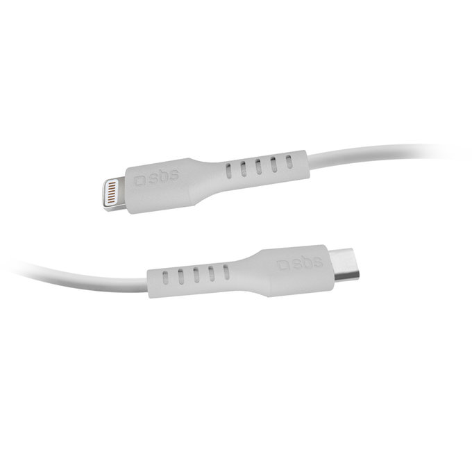 Кабел Lightning / USB-C, 2m, Бял, White, SBS