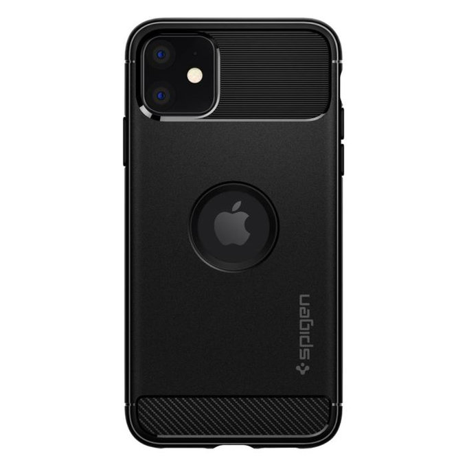 Калъф Rugged Armor за iPhone 11, Черно, Black, Spigen