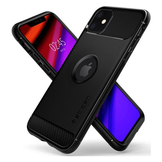 Калъф Rugged Armor за iPhone 11, Черно, Black, Spigen