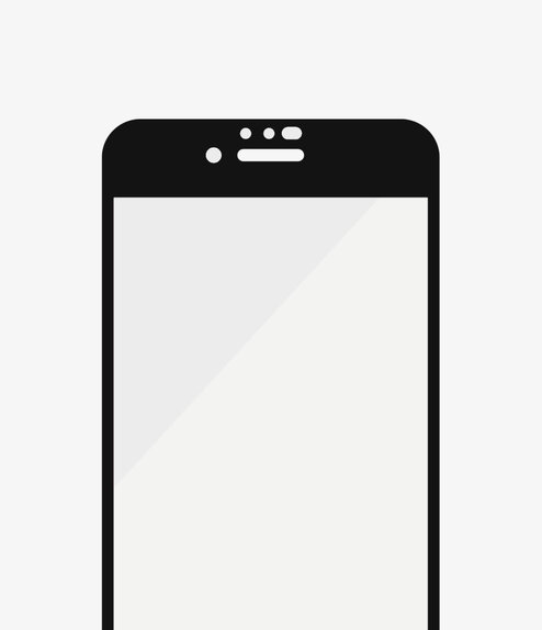 Закалено стъкло съвместимо с калъф AB за iPhone 6, 6s, 7, 8, SE 2020 и SE 2022, Черно, Black