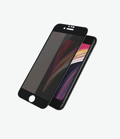 Закалено стъкло с поверителност съвместимо с калъф за iPhone 6, 6s, 7, 8, SE 2020 и SE 2022, Черно, Black