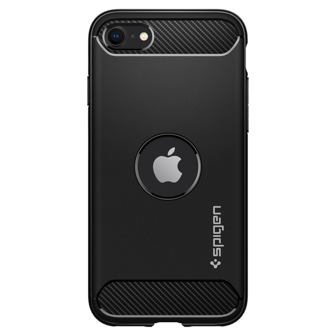 Калъф Rugged Armor за iPhone SE 2020 & SE 2022, Черно, Black, Spigen