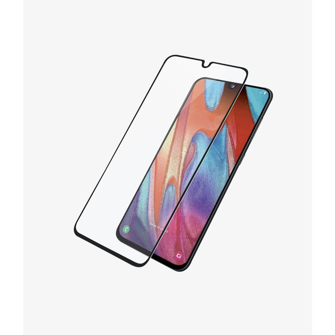 Закалено стъкло съвместимо с калъф за Samsung A41, Черно, Black