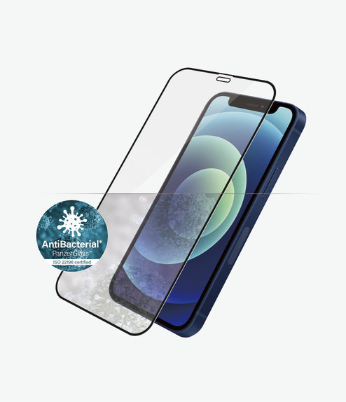Закалено стъкло съвместимо с калъф AB за iPhone 12 mini, Черно, Black