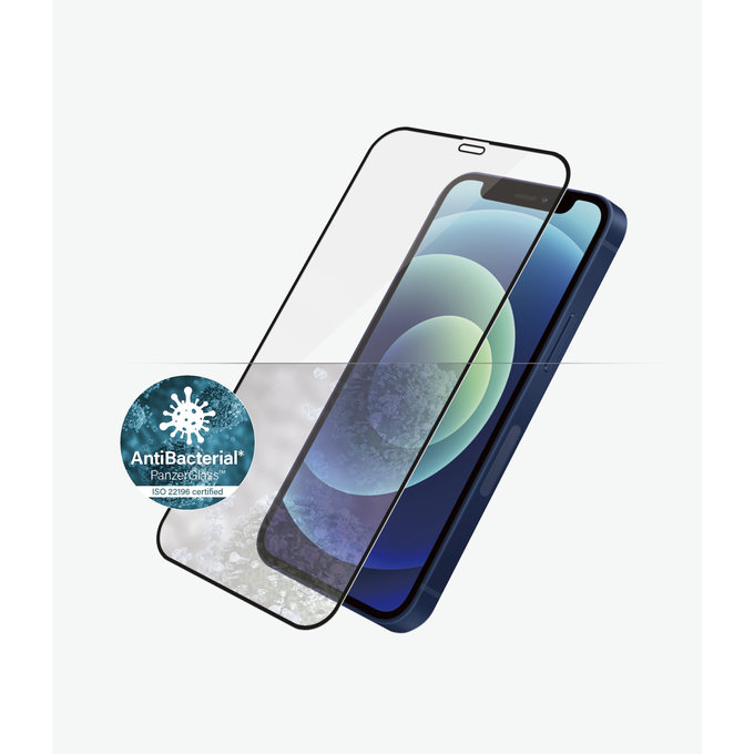 Закалено стъкло съвместимо с калъф AB за iPhone 12 mini, Черно, Black