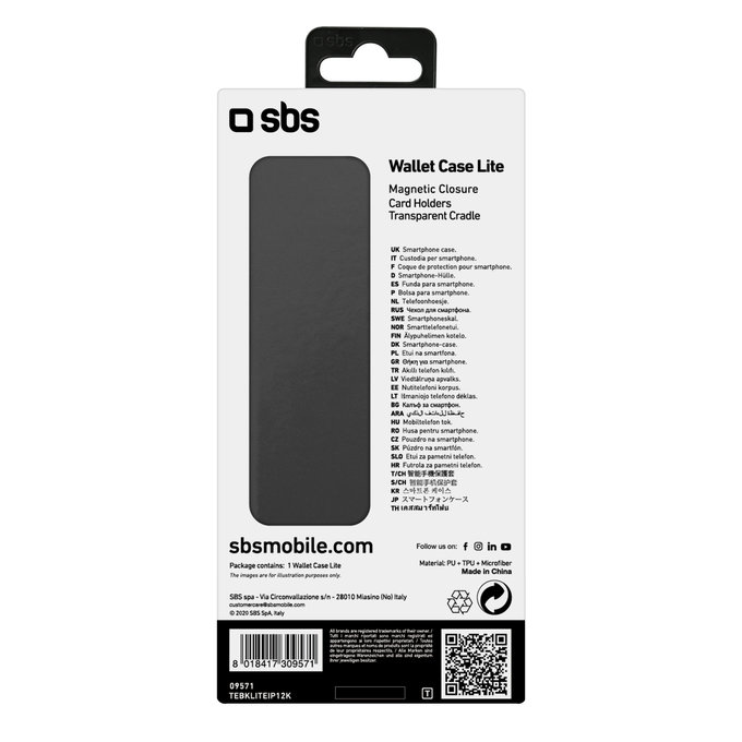 Калъф Book Wallet Lite за iPhone 12 mini, Черно, Black