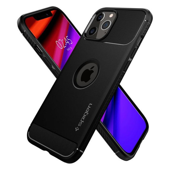 Калъф Rugged Armor за iPhone 12 & 12 Pro, Черно, Black