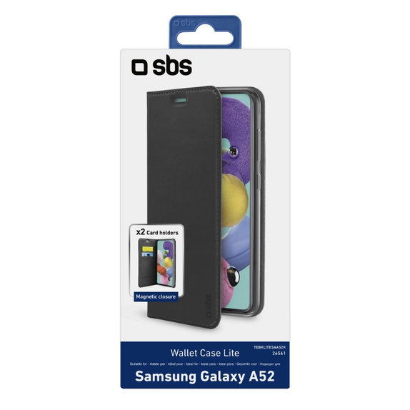 Калъф Book Wallet Lite за Samsung A52, Черно, Black