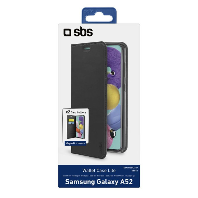 Калъф Book Wallet Lite за Samsung A52, Черно, Black