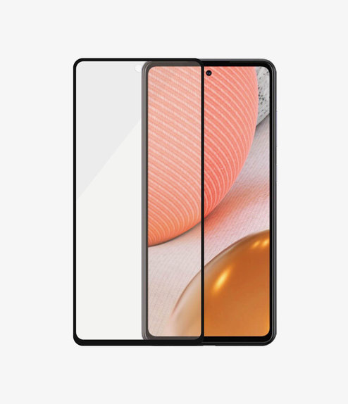 Закалено стъкло съвместимо с калъф AB за Samsung A72, Черно, Black