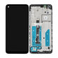 дисплей за Motorola Moto G8 XT2045, Тъчскрийн и рамка, 5D68C16383, черен, Black, Genuine Service Pack