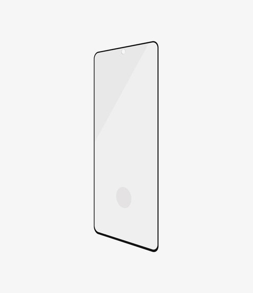 Закалено стъкло съвместимо с калъф AB за Samsung S21+, съвместимо с пръстов отпечатък, Черно, Black