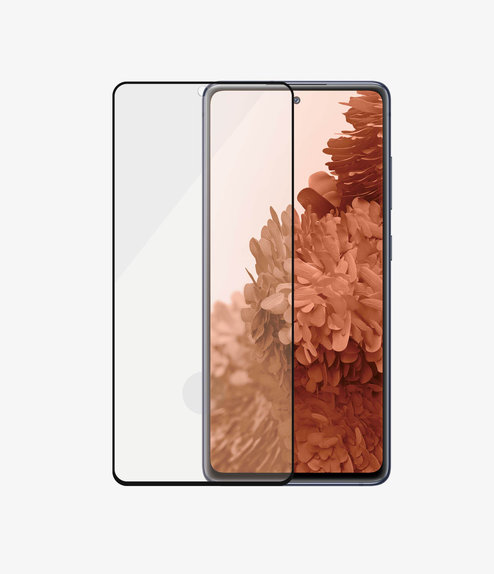 Закалено стъкло съвместимо с калъф AB за Samsung S21+, съвместимо с пръстов отпечатък, Черно, Black