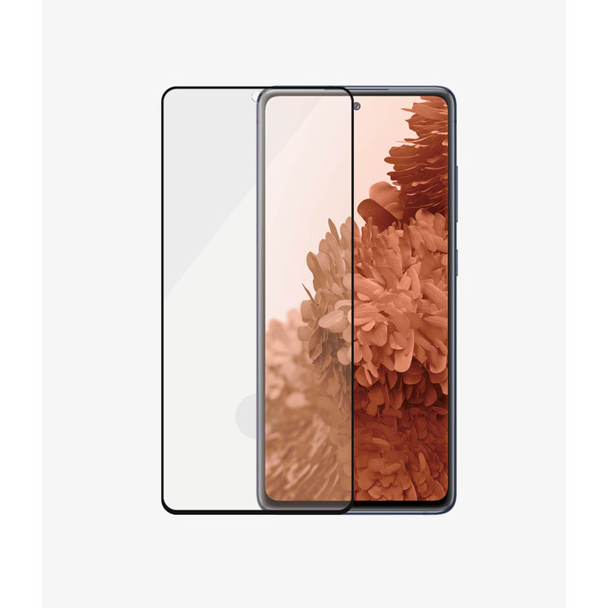 Закалено стъкло съвместимо с калъф AB за Samsung S21+, съвместимо с пръстов отпечатък, Черно, Black