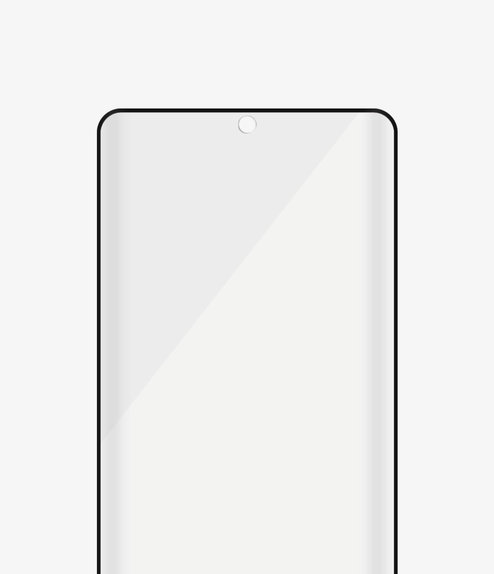 Закалено стъкло съвместимо с калъф AB за Samsung S21 Ultra, съвместимо с пръстов отпечатък, Черно, Black