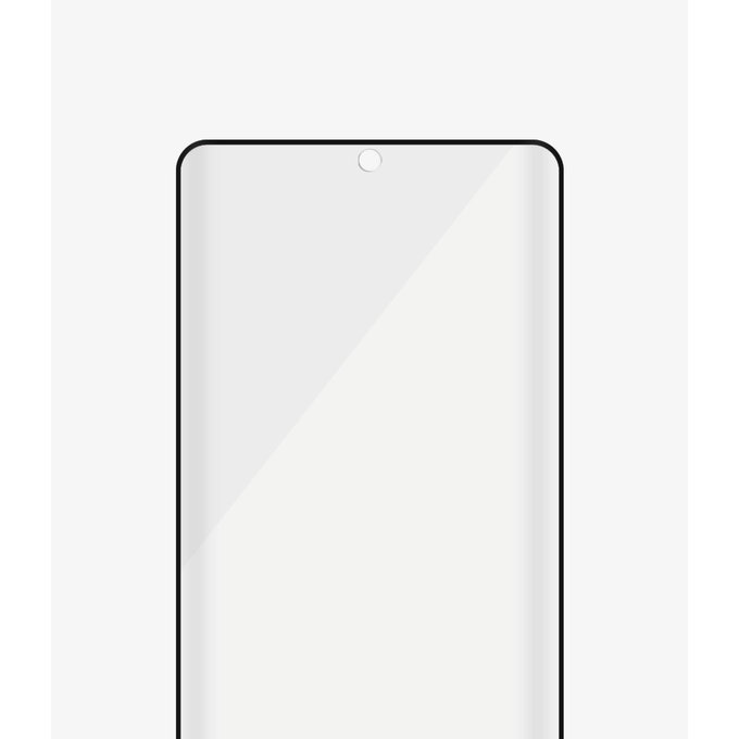 Закалено стъкло съвместимо с калъф AB за Samsung S21 Ultra, съвместимо с пръстов отпечатък, Черно, Black