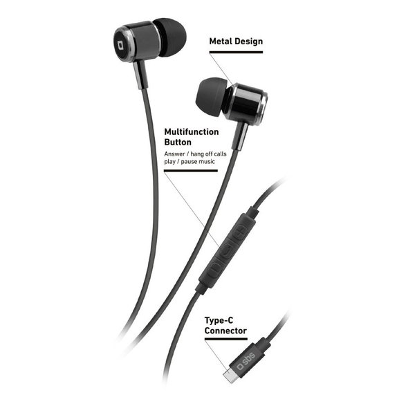 Слушалки Studio Mix 100C с микрофон, USB-C, Черно, Black, SBS