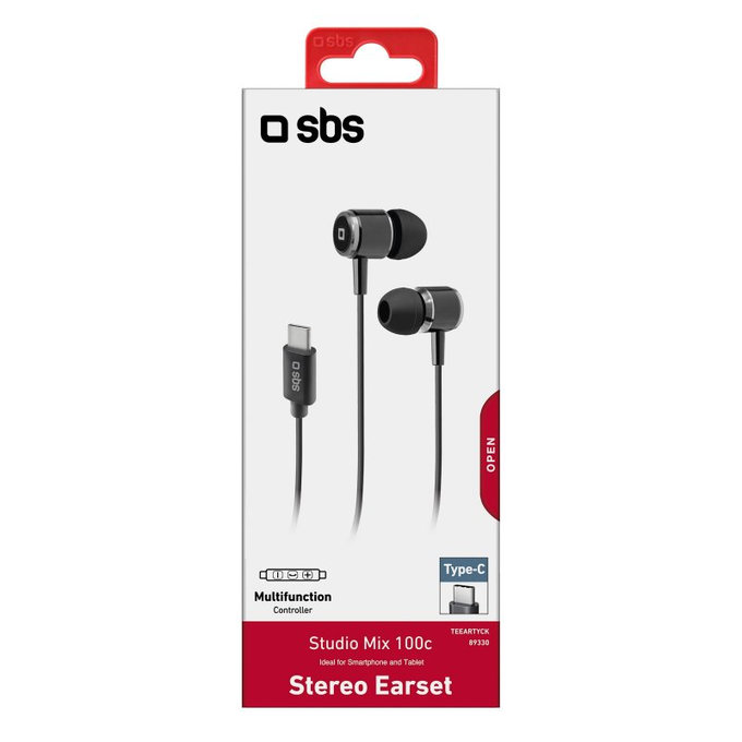 Слушалки Studio Mix 100C с микрофон, USB-C, Черно, Black, SBS