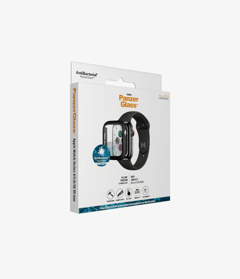 Закалено стъкло Full Body AB за Apple Watch 4, 5, 6, SE (1st gen) и SE (2nd gen) 40mm, Черно, Black, PanzerGlass