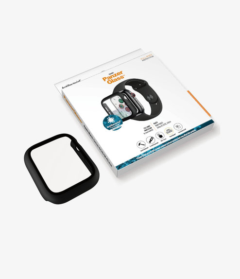 Закалено стъкло Full Body AB за Apple Watch 4, 5, 6, SE (1st gen) и SE (2nd gen) 40mm, Черно, Black, PanzerGlass