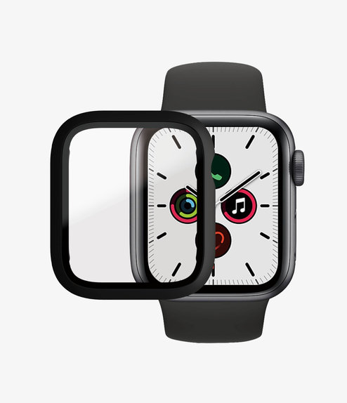 Закалено стъкло Full Body AB за Apple Watch 4, 5, 6, SE (1st gen) и SE (2nd gen) 40mm, Черно, Black, PanzerGlass