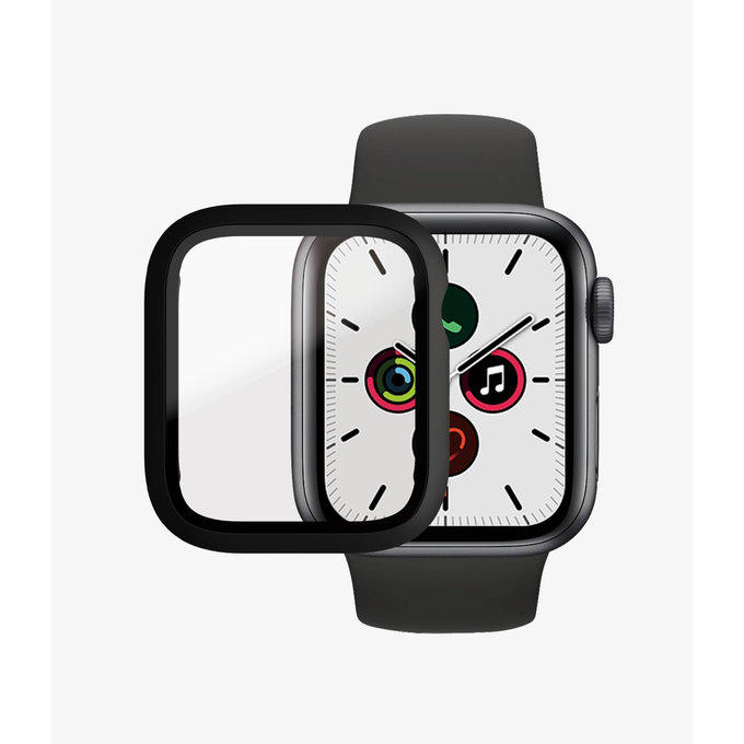 Закалено стъкло Full Body AB за Apple Watch 4, 5, 6, SE (1st gen) и SE (2nd gen) 40mm, Черно, Black, PanzerGlass
