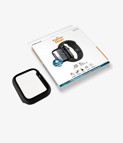 Закалено стъкло Full Body AB за Apple Watch 4, 5, 6, SE (1st gen) и SE (2nd gen) 44mm, Черно, Black, PanzerGlass