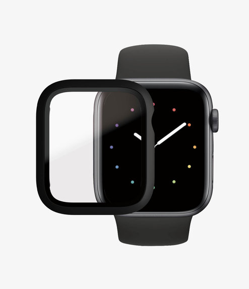 Закалено стъкло Full Body AB за Apple Watch 4, 5, 6, SE (1st gen) и SE (2nd gen) 44mm, Черно, Black, PanzerGlass