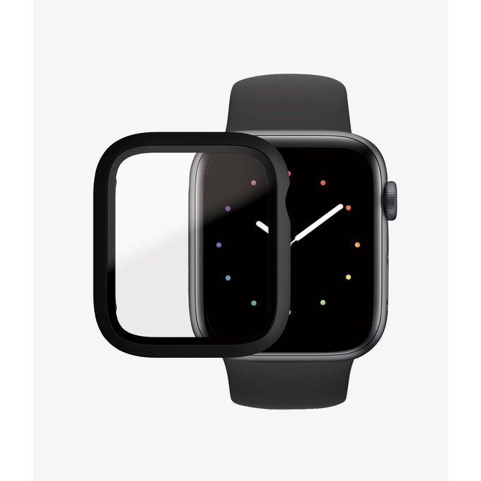 Закалено стъкло Full Body AB за Apple Watch 4, 5, 6, SE (1st gen) и SE (2nd gen) 44mm, Черно, Black, PanzerGlass