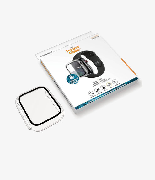 Закалено стъкло Full Body AB за Apple Watch 4, 5, 6, SE (1st gen) и SE (2nd gen) 44mm, Прозрачен, Transparent, PanzerGlass