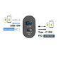 18W заряден адаптер USB, USB-C + USB-C / USB-C кабел, Черно, Black, SBS