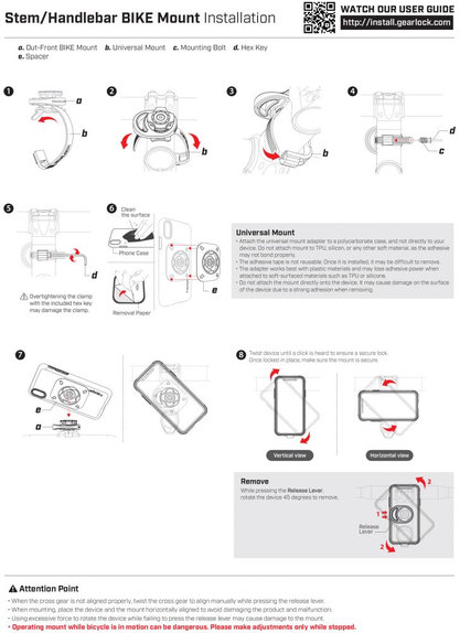 Държач за велосипед/скутер Gearlock MS100, Черно, Black, Spigen