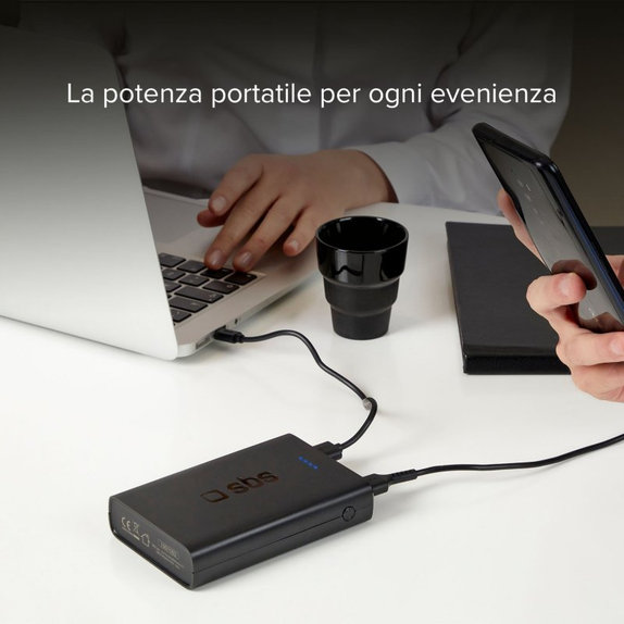 Външна батерия 20 000 mAh, 2x USB, 2,1A, Черно, Black, SBS