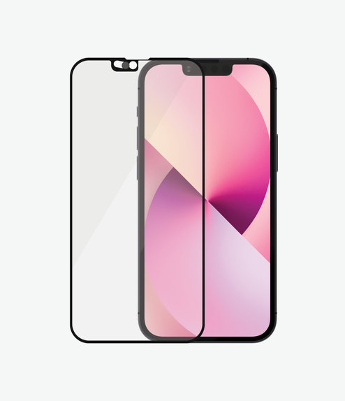 Закалено стъкло съвместимо с калъф и плъзгач за камерата AB за iPhone 13 mini, Черно, Black