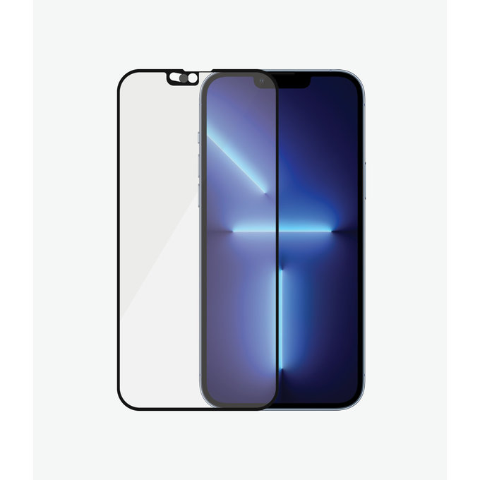 Закалено стъкло съвместимо с калъф и плъзгач за камерата AB за iPhone 13 Pro Max и 14 Plus, Черно, Black