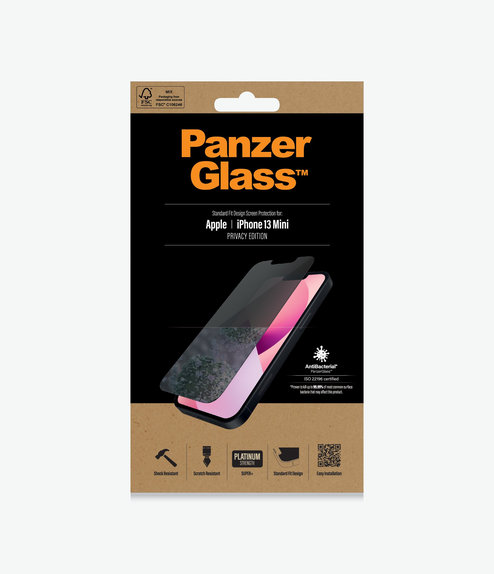 Закалено стъкло стандартно с поверителност AB за iPhone 13 mini, Прозрачен, Transparent