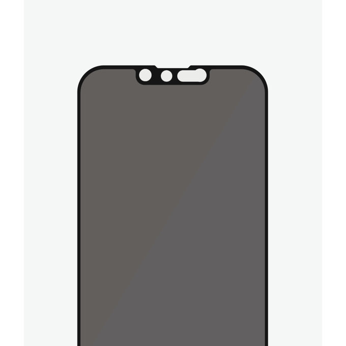 Закалено стъкло съвместимо с калъф с поверителност AB за iPhone 13 mini, Черно, Black