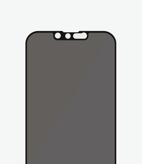 Закалено стъкло съвместимо с калъф с поверителност AB за iPhone 13, 13 Pro и 14, Черно, Black