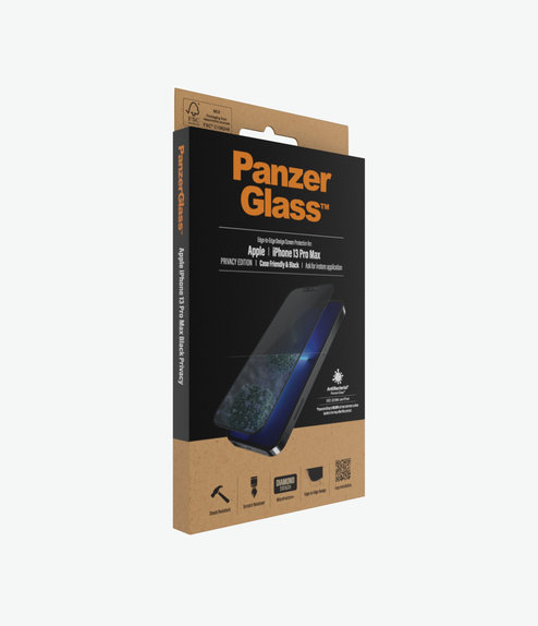 Закалено стъкло съвместимо с калъф с поверителност AB за iPhone 13 Pro Max и 14 Plus, Черно, Black