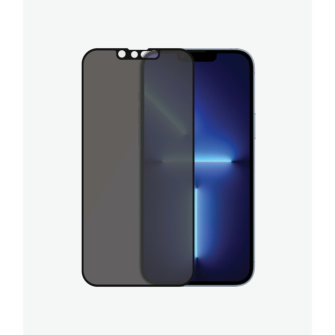 Закалено стъкло съвместимо с калъф с поверителност AB за iPhone 13 Pro Max и 14 Plus, Черно, Black