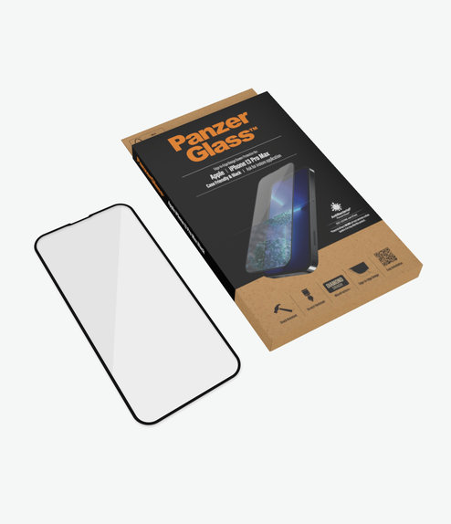 Закалено стъкло съвместимо с калъф AB за iPhone 13 Pro Max и 14 Plus, Черно, Black