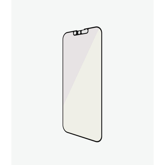 Закалено стъкло съвместимо с калъф против синя светлина AB за iPhone 13 mini, Черно, Black
