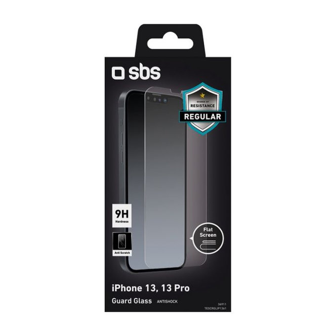 Закалено стъкло за iPhone 13, 13 Pro и 14, Прозрачен, Transparent, SBS
