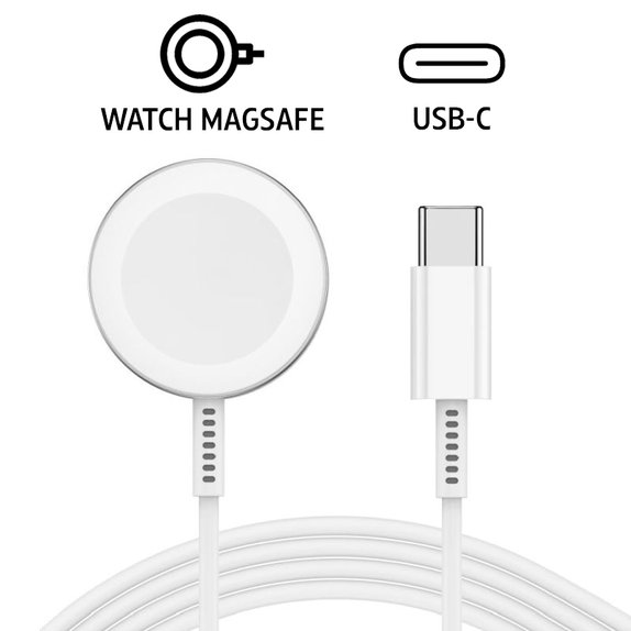 Магнитен бърз кабел за зареждане Apple Watch USB-C, 1m, алуминий, aluminium, Bulk, Apple